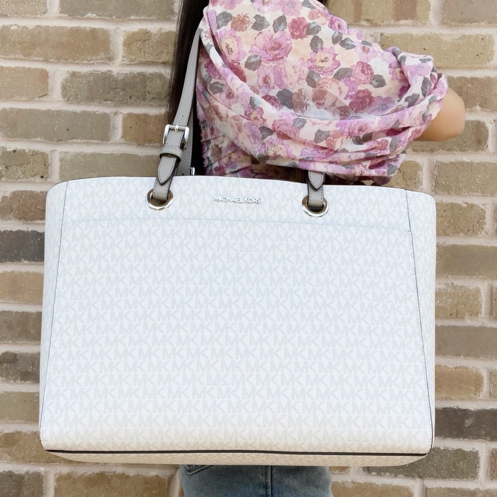 Michael Kors white MK large laptop bag tote - Picture 3 of 8